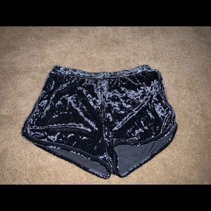 Windsor Blue Velvet Shorts